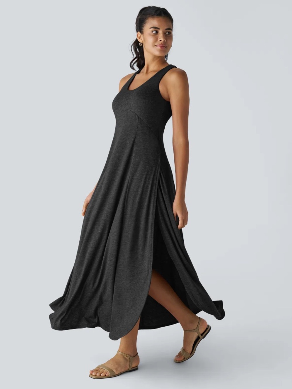 U Neck Maxi Casual Tank Dress